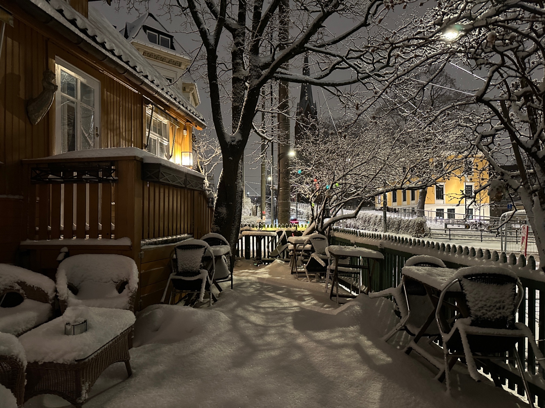 Vinter på uteplassen